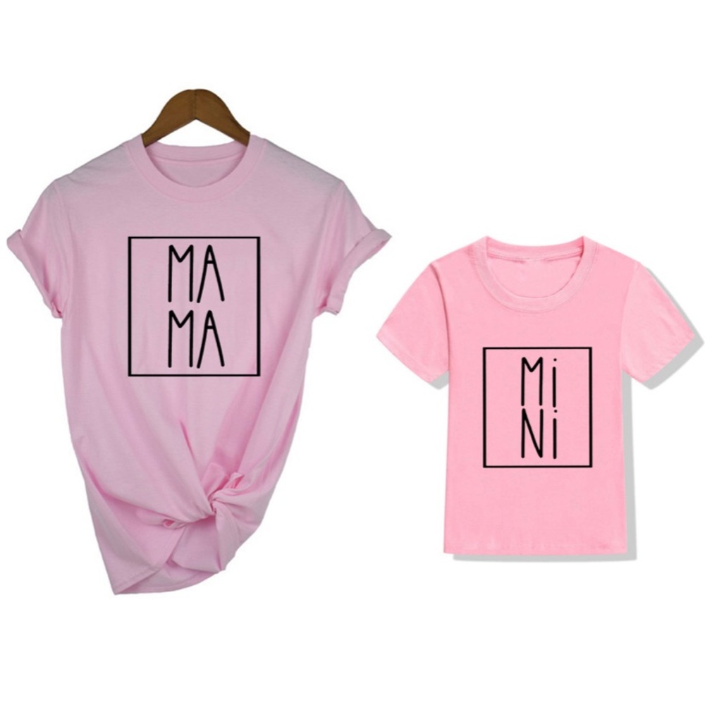 Mommy and Me Matching Pink Shirts Mama and Mini